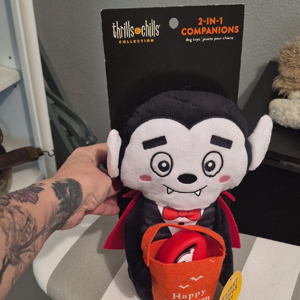 Vampire Dog Toy - Black and Red
